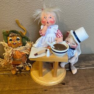 Retired Annalee Dolls Vintage Mothers Little Helper 92’ Rabbit Scarecrow Mouse
